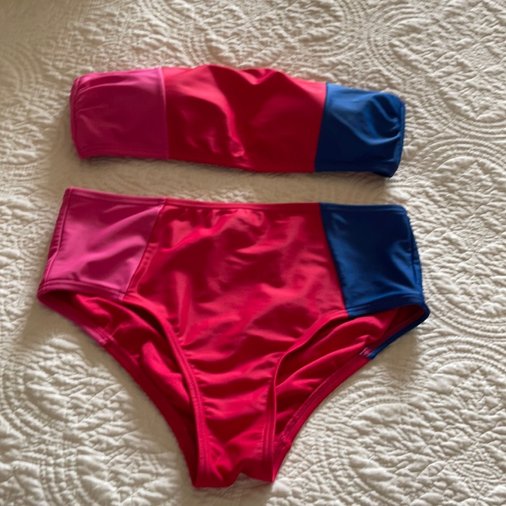 Tommy Hilfiger bandeau top high rise bikini swim